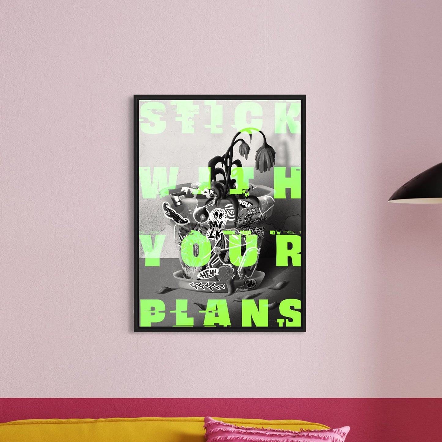 Sticker Pot Poster b&w
