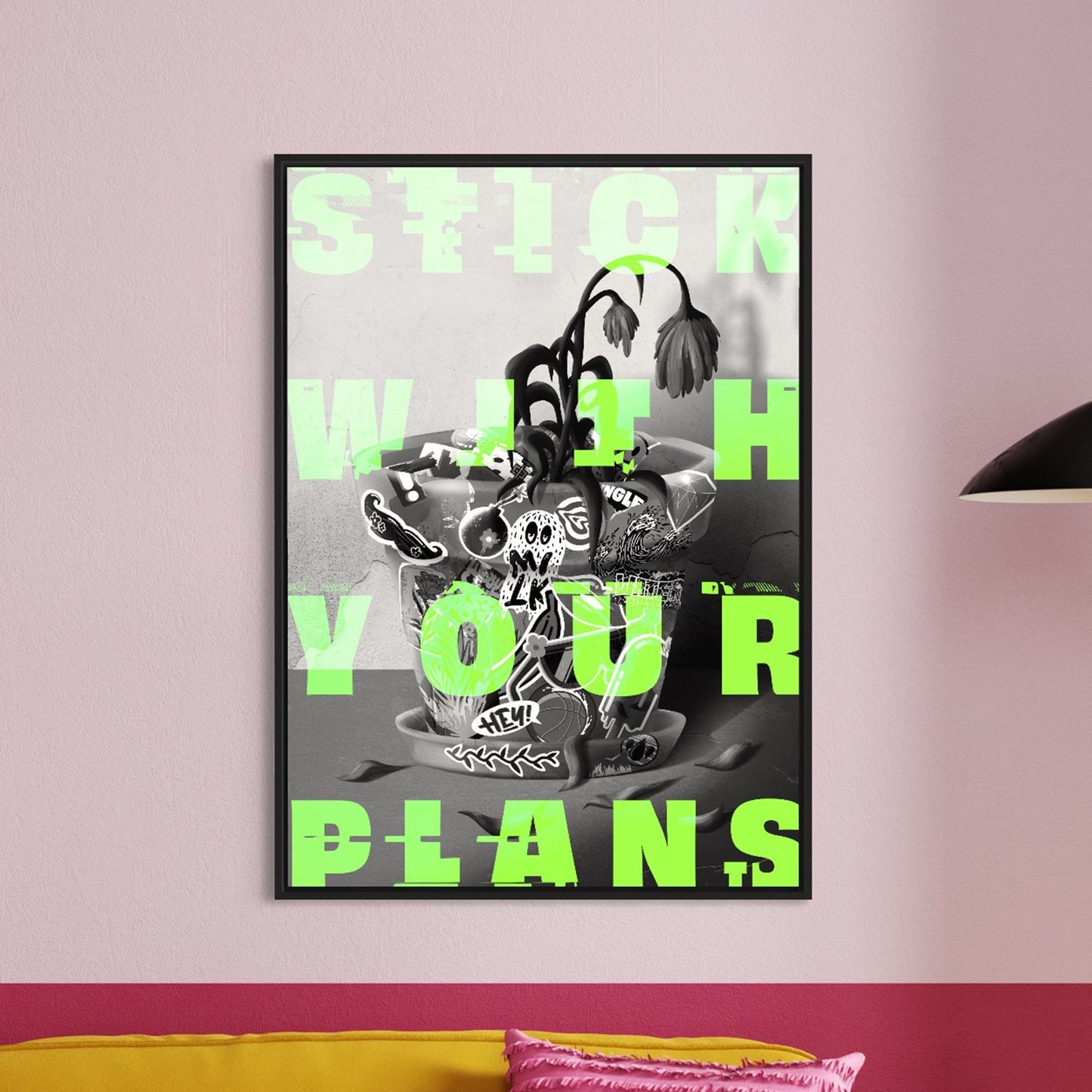 Sticker Pot Poster b&w