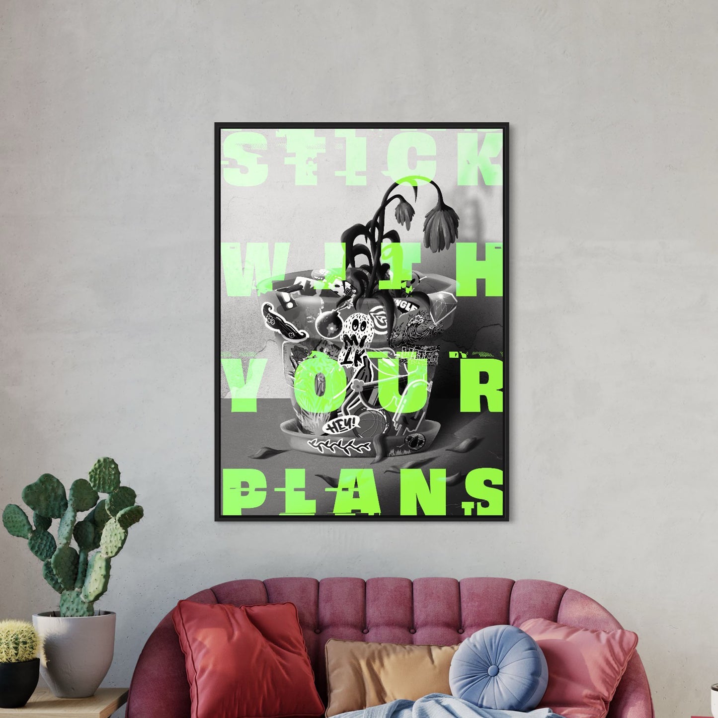 Sticker Pot Poster b&w