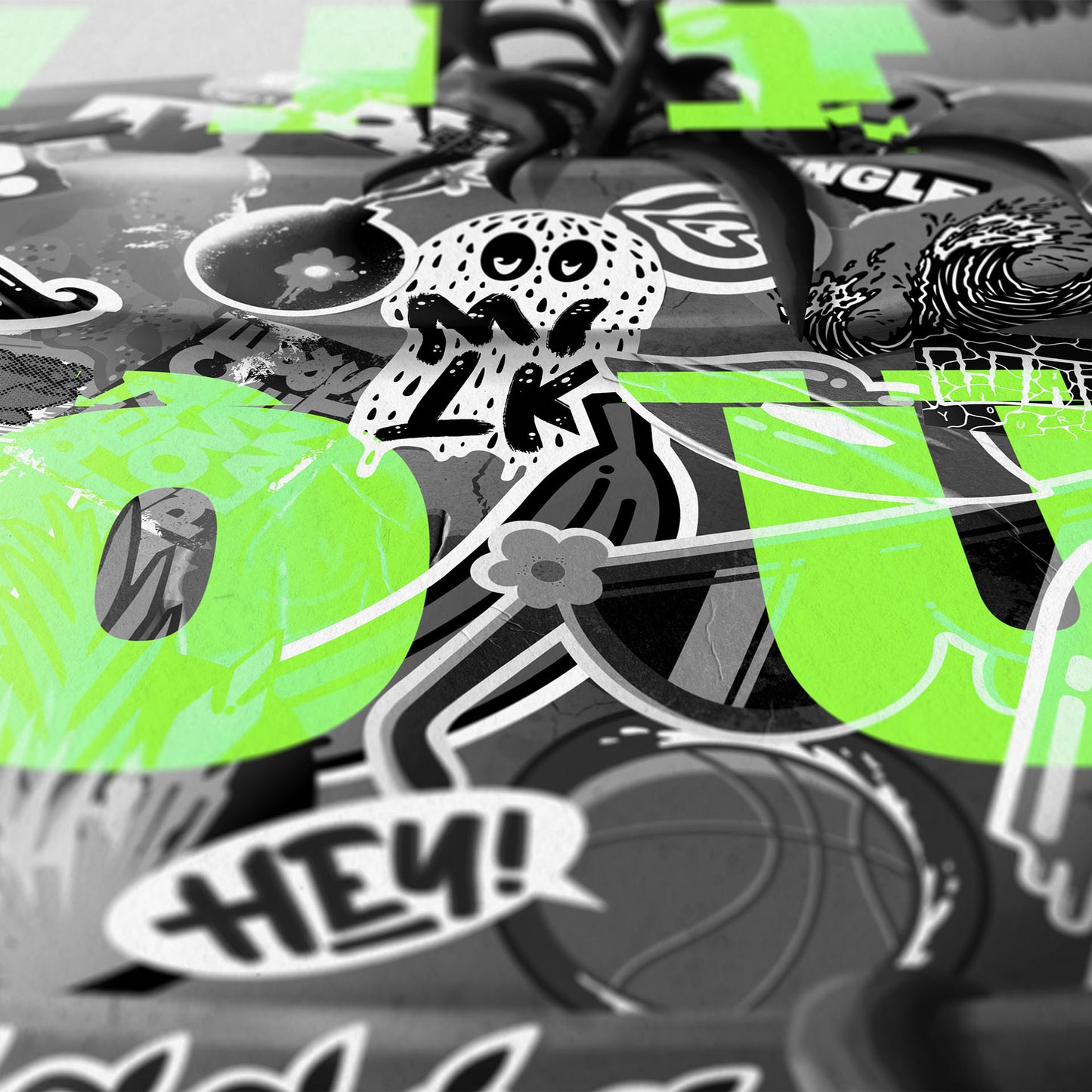 Sticker Pot Poster b&w