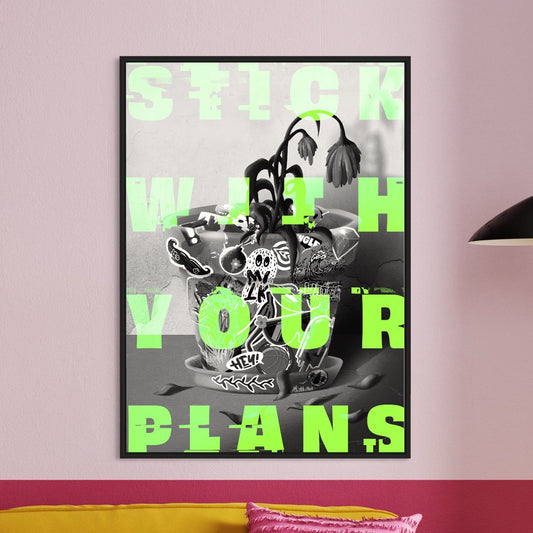 Sticker Pot Poster b&w